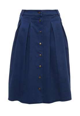 LOST INK PLUS   FULL DENIM SKIRT WITH BUTTONS