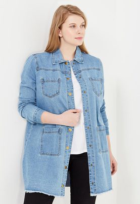 LOST INK PLUS   LONGLINE DENIM COAT